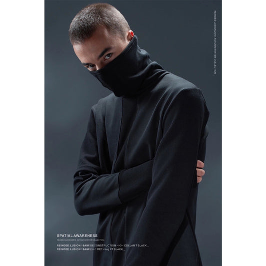 Functional High Neck Long Sleeve Finger T-shirt Men