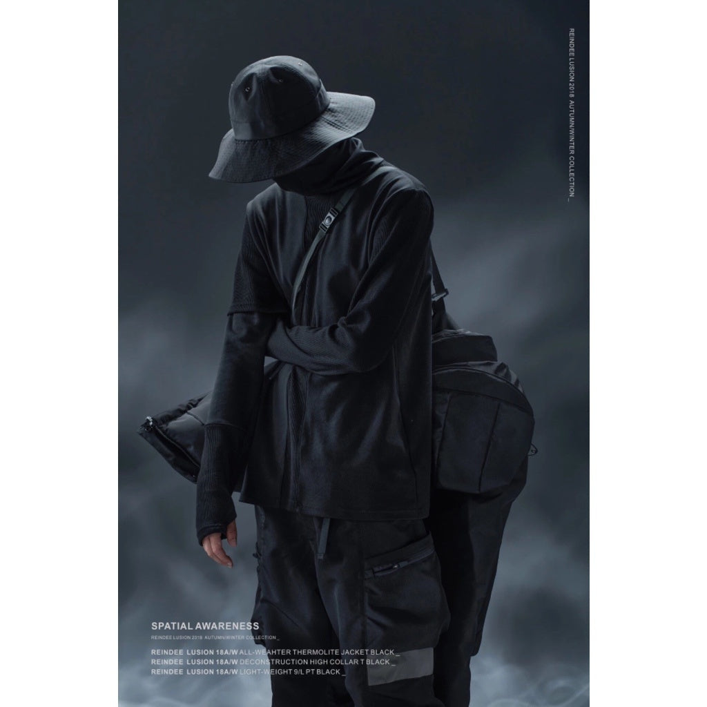 Functional High Neck Long Sleeve Finger T-shirt Men