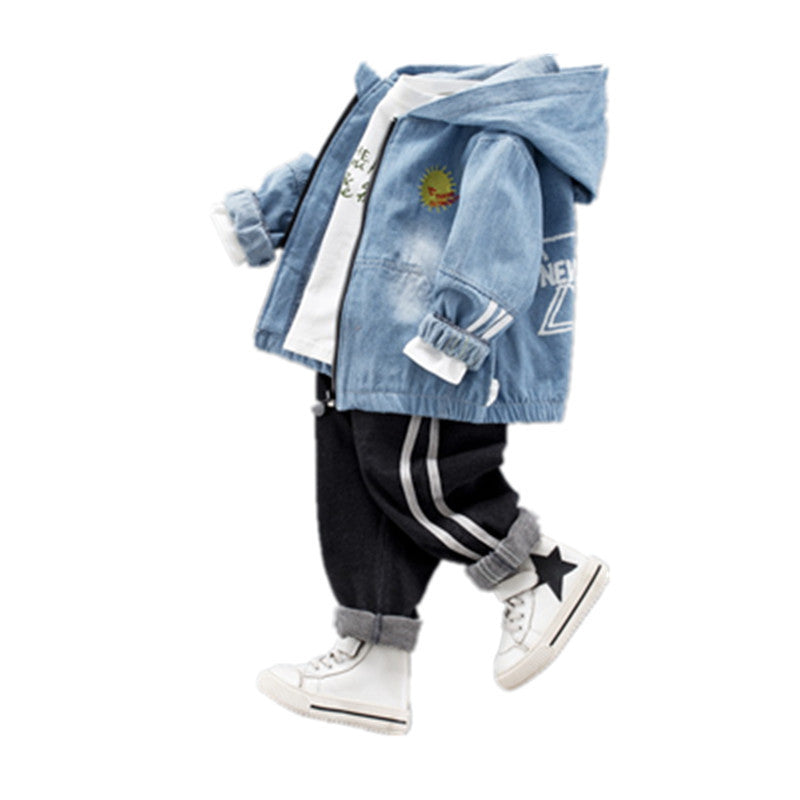 Denim Three-piece Set Children Clothes Suit