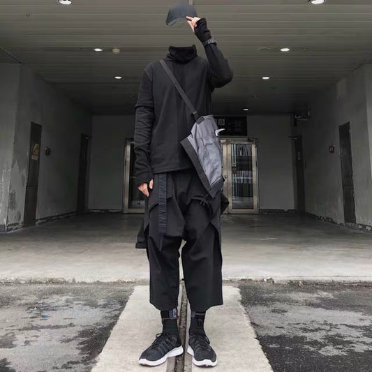 Functional High Neck Long Sleeve Finger T-shirt Men