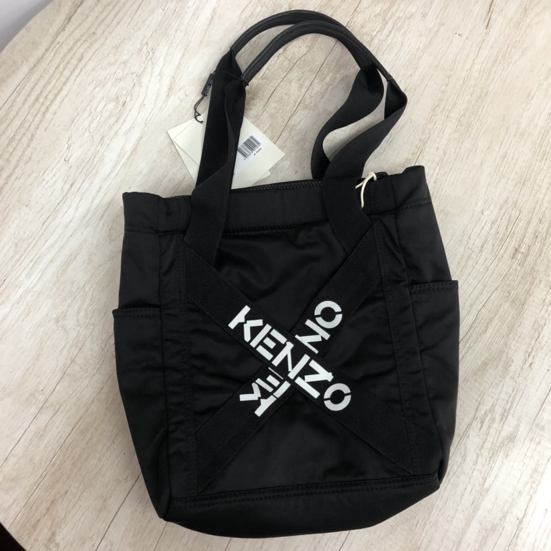 Embroidered Cross Lettering Shoulder Bag