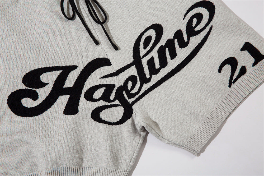 Jacquard Letter Wool Shorts For Men