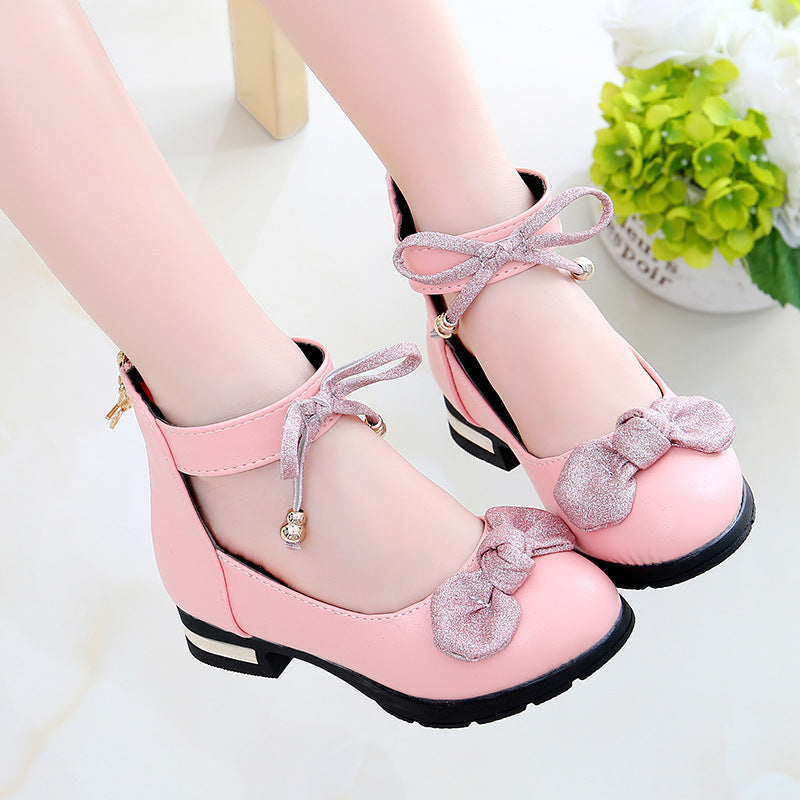 Black Korean Soft Sole Princess Shoes For Children And Girls